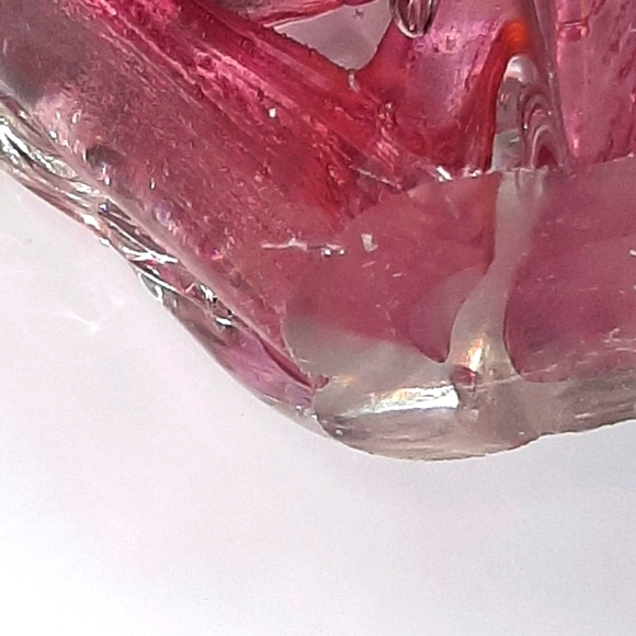 Hand Blown Clear/Pink Glass Elephant Paperweight - Picture 6 of 6